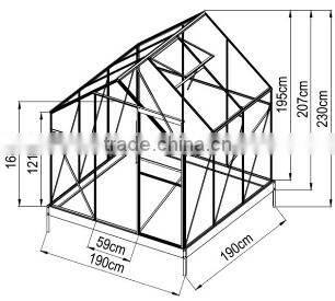 Easy DIY 6*6 FT Aluminum Garden Greenhouse