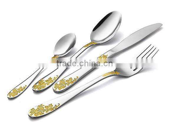 cutlery set wooden box, cutlery set 72, gold cutlery set