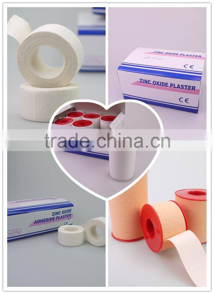 2015 hot sale hot melt medical zinc oxide tape with adhesive