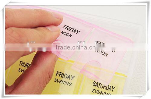 Hot sales colored PP plastic case portable Pill Box