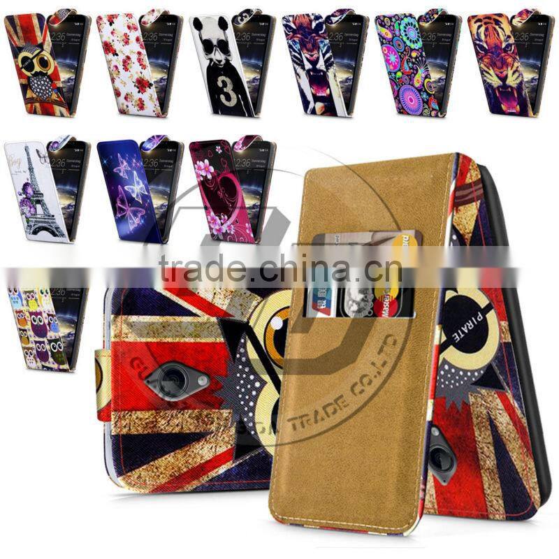 For Vodafone Smart 4 LTE High Quality Print Flip PU Leather Case Cover Moible Phone Case
