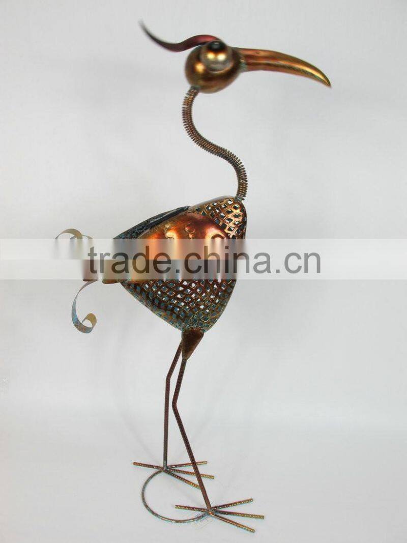 Made in china vivid large metal flamingo statue ornament