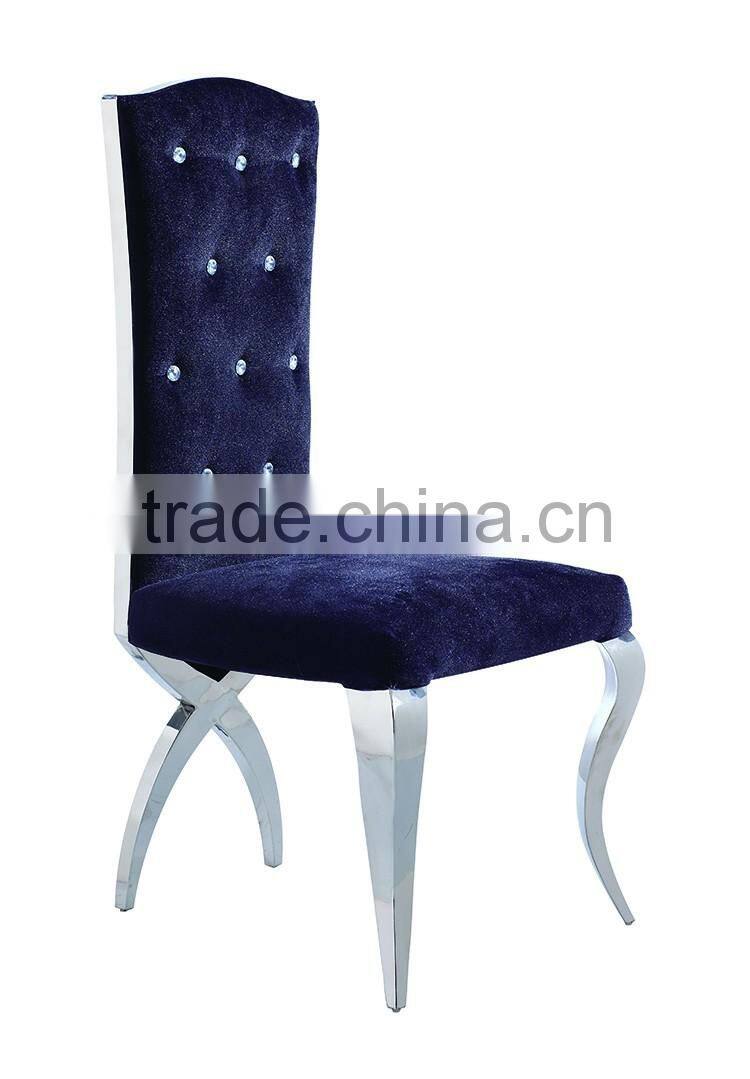 Luxury purple banquet chair button tufted suede fabric dining chair