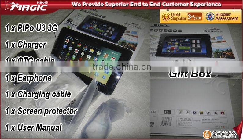 New come out pipo u3 3g tablet dual core with phone function