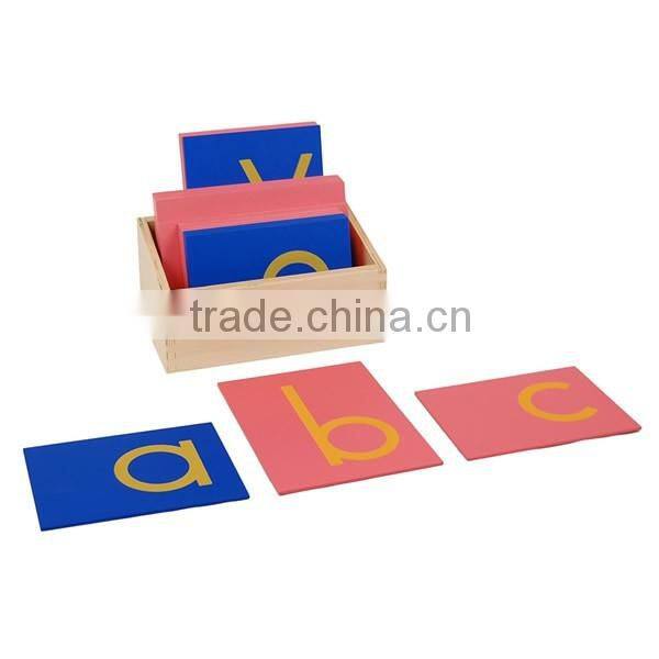 Preschool educational material in china montessori lower case sandpaper letters with box