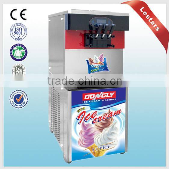 Soft ice cream machine /Double flat round pans fry roll ice cream machine