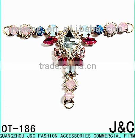 new arrival colorful fashion jeweled rhinestone lady shoe accessories