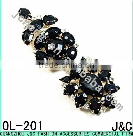 jet acrylic stone lady fashion shoes ornaments