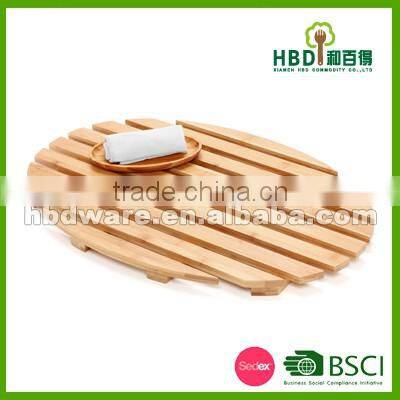 Bamboo bathroom floor mat , bath mat on floor