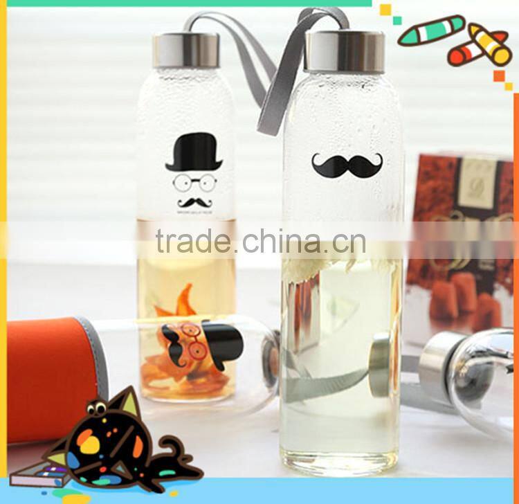 Products with good market customized glass water bottle 500ml glass water bottle for mineral water