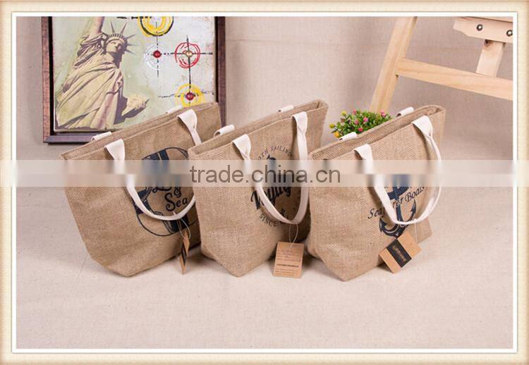 2015 Newest Fashion Jute Lady Bag For Shopping