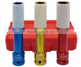 SIS-4421 CR-MO Steel 1/2" Deep Thin wall Impact Socket Set