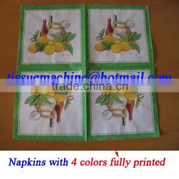 Italy Design Automatic High Speed 6 Color Printing Napkin Machine
