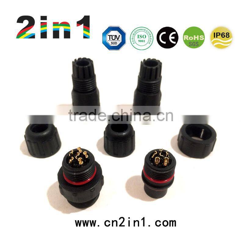 SQ14-6P Solder Cable 5A Nylon Electric IP68 Wire Waterproof Connector