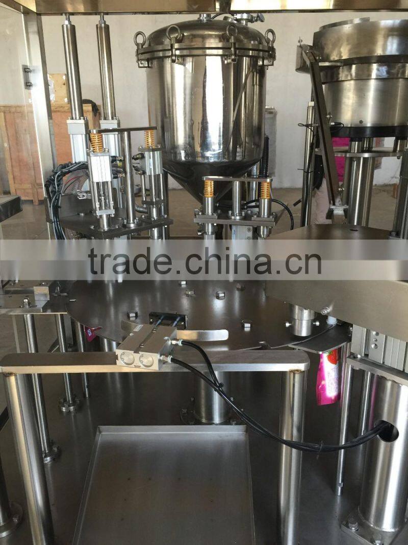 Automatic spout pouch liquid filing and capping machine/stand up pouch with spout