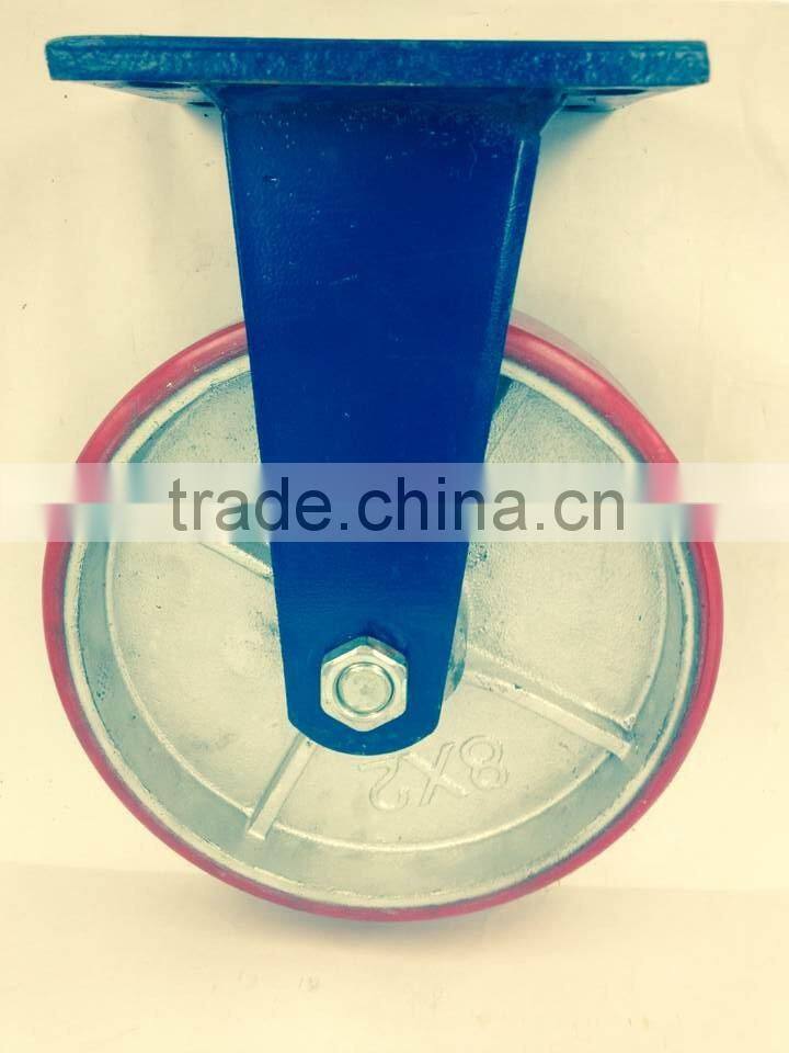 10 Inch PU Swivel Hardware Heavy Duty Caster With Brake