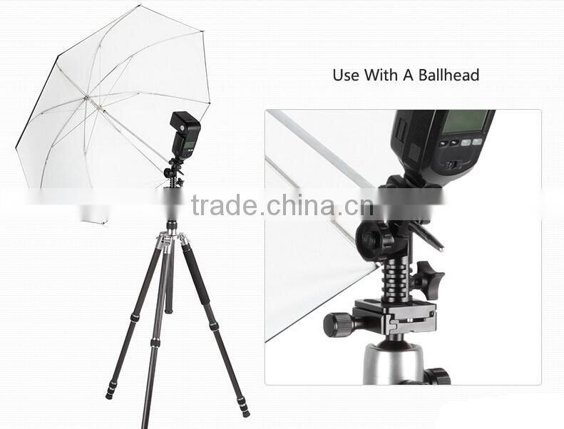 New released full-function adjustable camera flash shoe umbrella holder light stand socket bracket