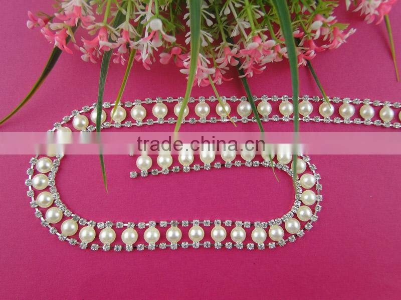 2015 garment accessories the latest new design pearl chain for garment decoration
