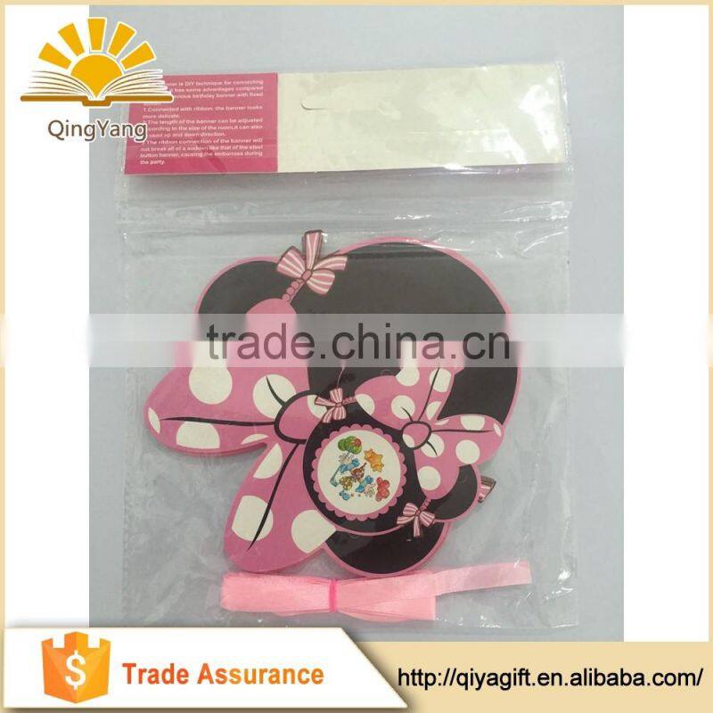 Mickey party banner decoration birthday string flags paper bunting