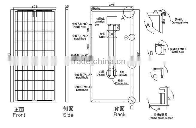 TUV MCS CEC certificated monocrystalline 145W solar panel