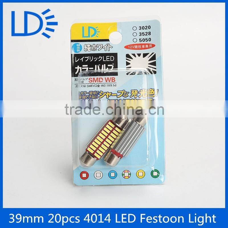 Led Car Bulbs 39mm Canbus Led Light 10-30v 20SMD 4014 festoon light