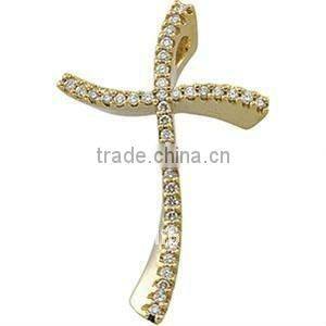 Gold plated jeweled Cross Pendant jewelry