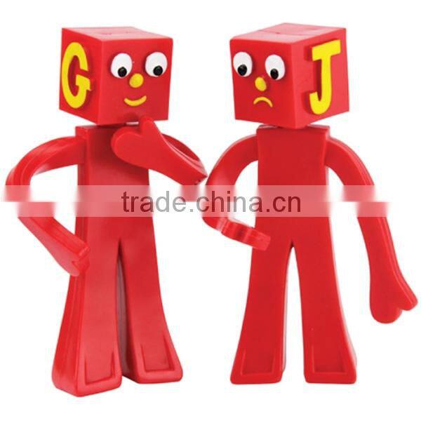 custom Blockheads Bendy Figures,OEM CATROON Bendy Figures with Blockheads