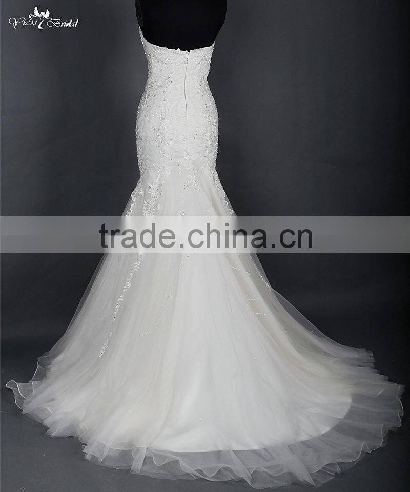RSW878 Suzhou China Custom Made New Model Lace Mermaid Wedding Dress 2016 Bridal