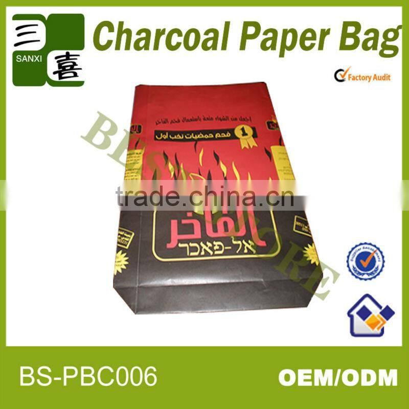 BBQ kraft Charcoal kraft paper bag for 5KG charcoal package