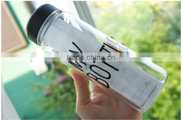 500ml plastic sport water bottle/water plastic bottle/my bottle with cloth bag