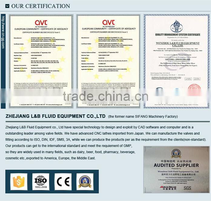 Stainless steel lobe pump/gear pump for cream/toothpaste