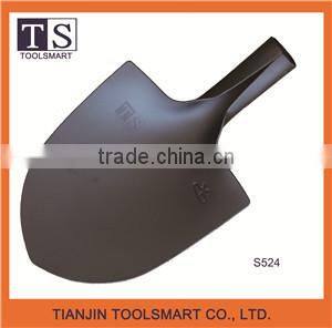 round nose digging steel shovel head with black painted