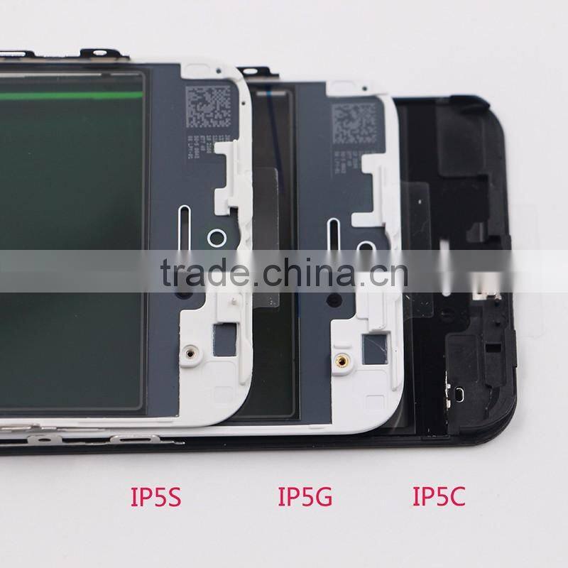 LCD display with cold press glue Frame + Glass +OCA+Polarizer Film Assembled for iphone 5s