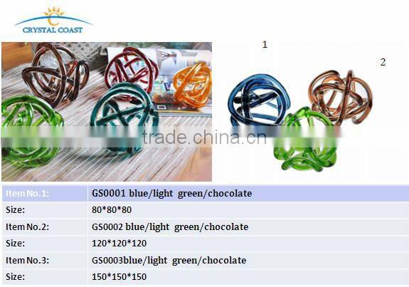 hand blown clear round glass ball vase