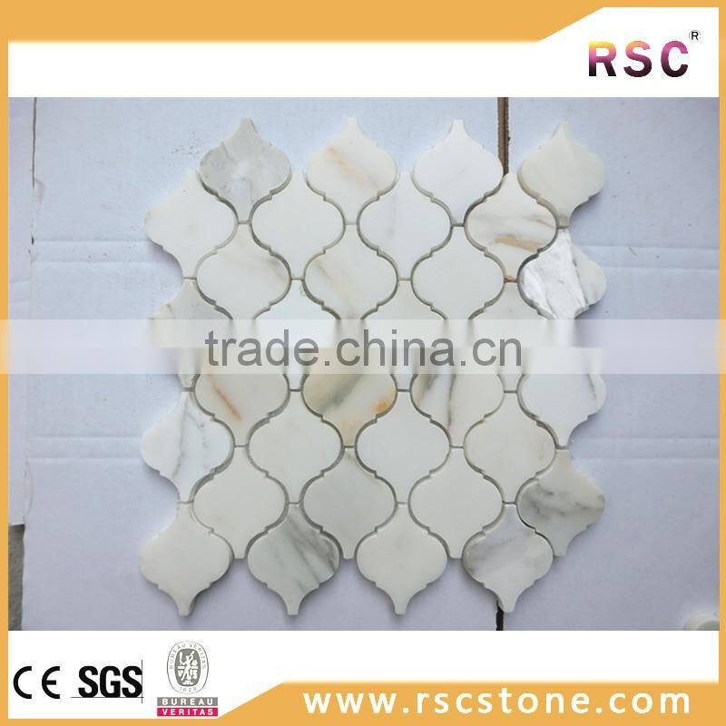 Lantern shaped calacatta oro marble mosaic