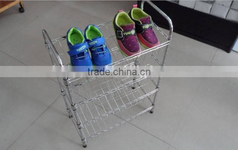 wire storage shelf and 3 tiers shoes standing organizer