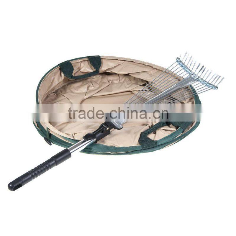 Leaf Rake and Pop-up Container Expandable Collapsible Storage Yard & Lawn Care