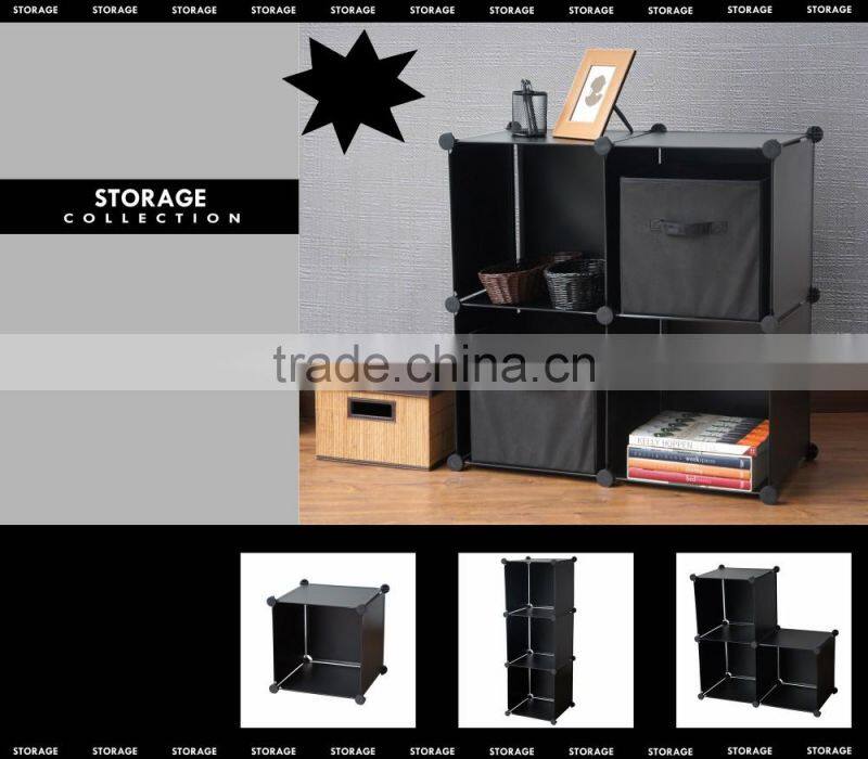 Store More Multi- Use DIY PP Storage Cube, Black, Cube of 4