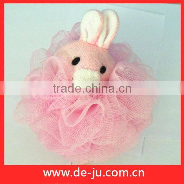 Pink Rabbit Flowers Cheap Baby Bath Sponge