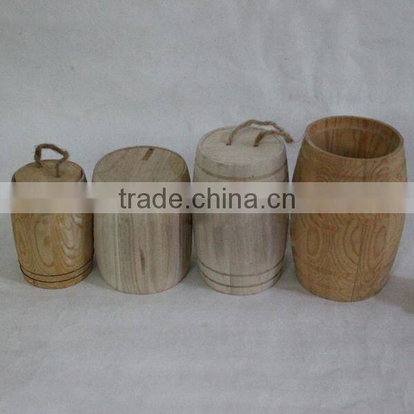 Customize round mouth wooden tea packing cans,coffee beans storage box
