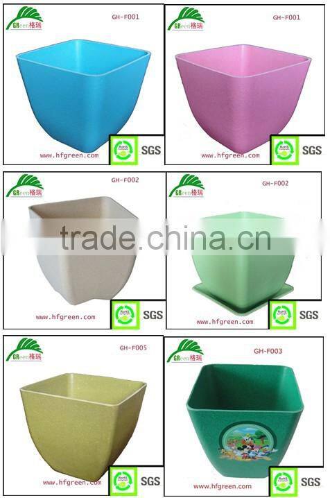 bio & eco square bamboo fiber flower pots