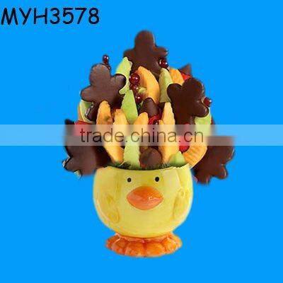 ceramic base for planting candy bouquet gift