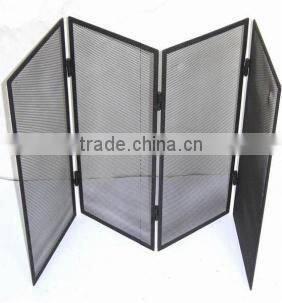 folding hand forged cast iron fireplace screens
