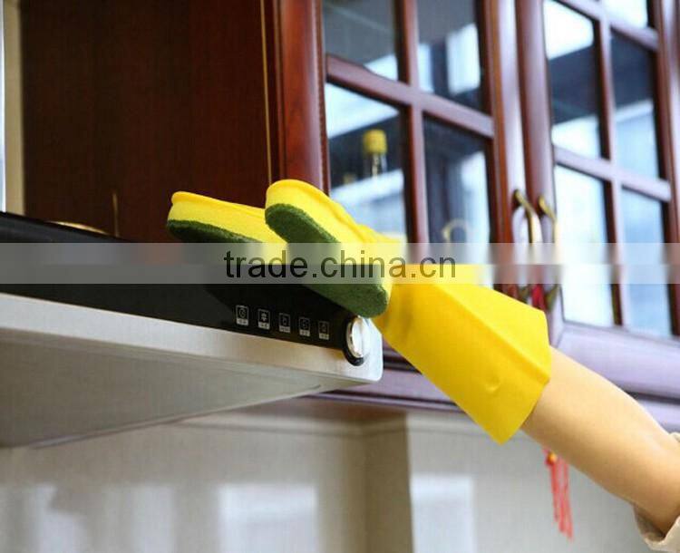 Household Kitchen Labor Protection Dish Washing Scouring Pad Cleaning Glove Latex Sponge Glove