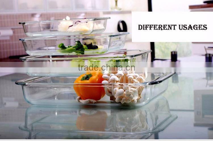 3.5L large transparent heat resistant microwave oven glass plate for baking
