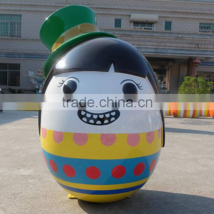 Egg girl mascot figurine for Easter or park decoration