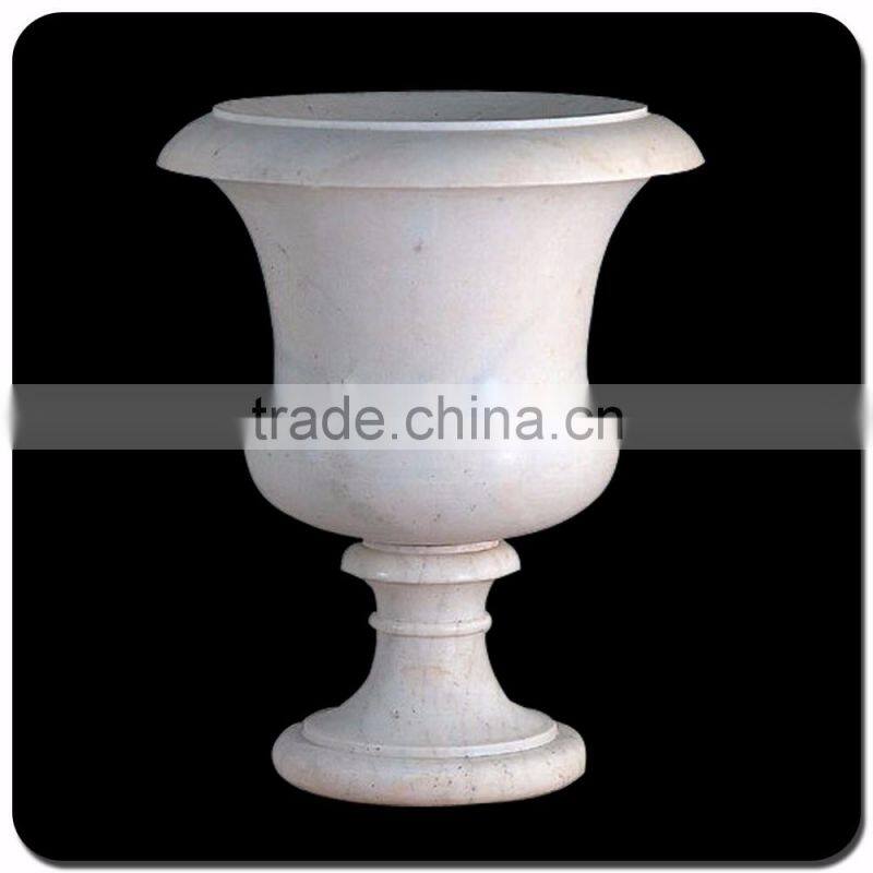 Garden decoration natural stone white marble flowerpot