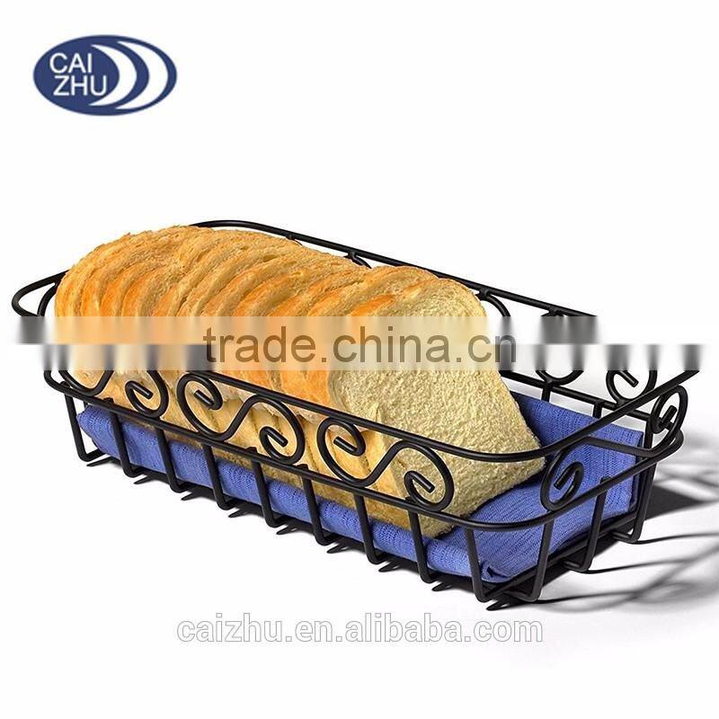 Diversified Scroll Metal Wire Bread Proofing Basket, Black