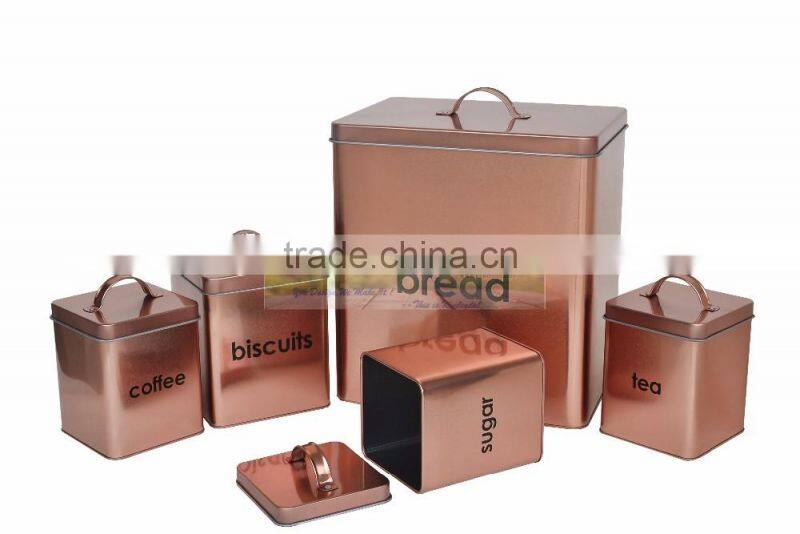 Metal bread bin set of 5 powder coating