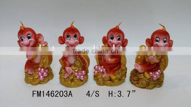 high quality lovely monkey shape candle wholesale for 2016 new year gift